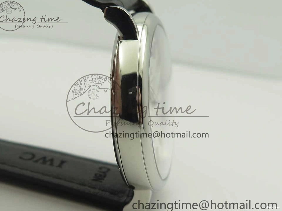 MIROTIME 0303 Supportive Portofino Automatic SS AF 1:1 Best Edition White Dial on Black Croco Leather Strap A 7184